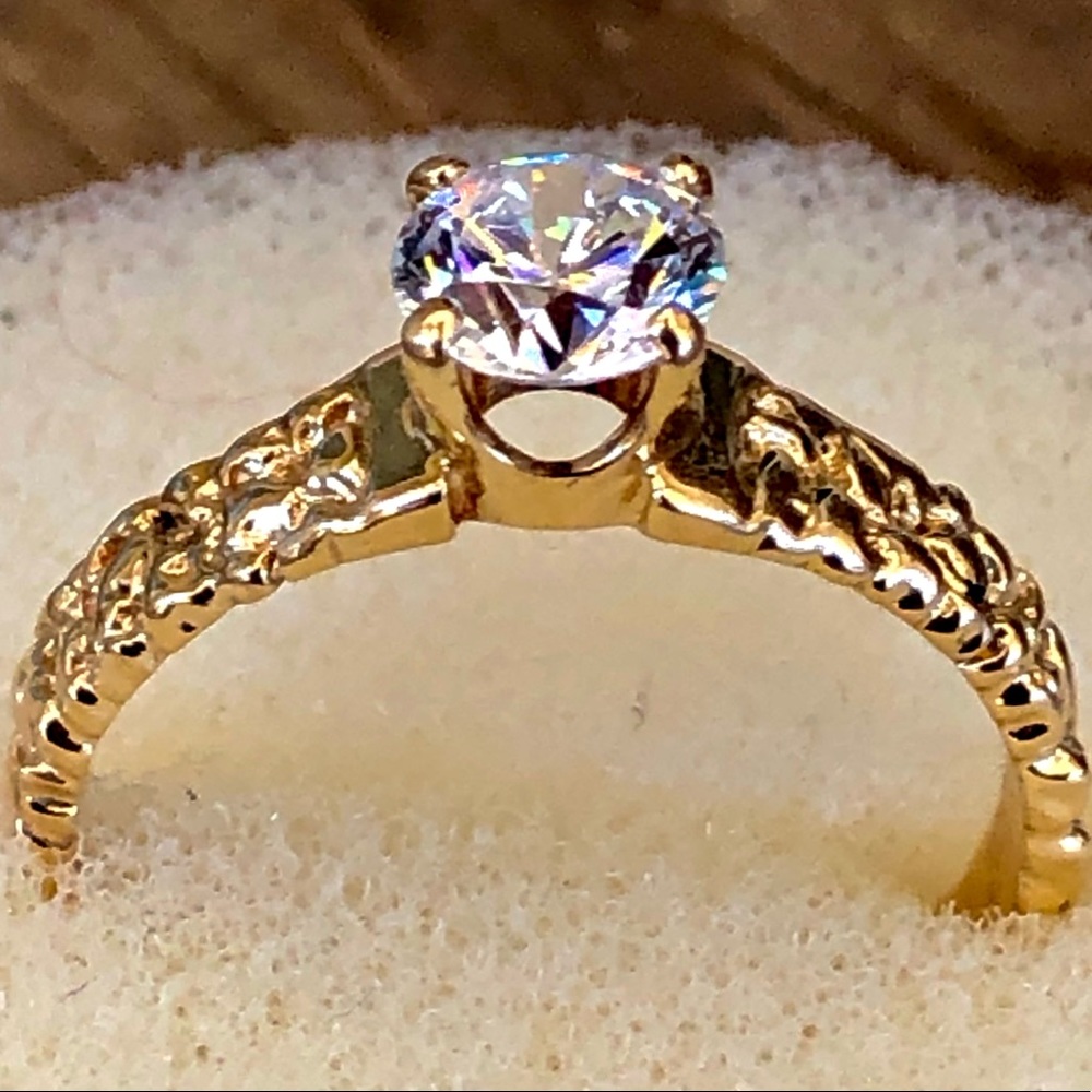 Vintage Kabana 14k Solid Gold Engagement Ring